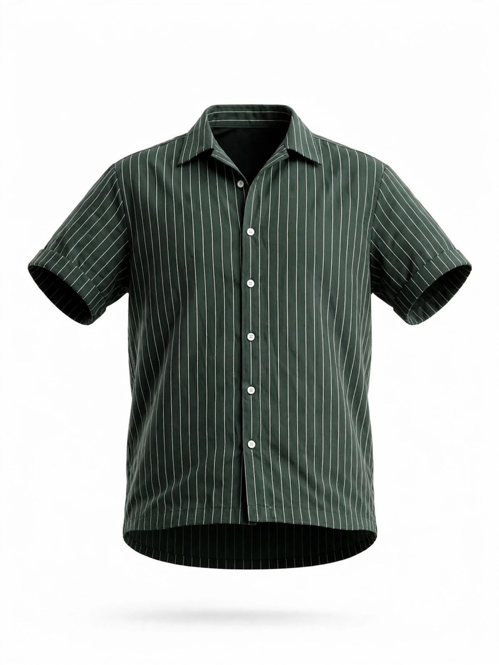 NFINITY Black Short-Sleeve Pinstripe Button-Down Shirt Size M